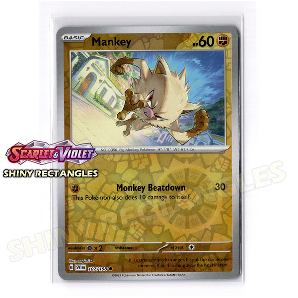 107/198 - Mankey - Reverse Holo