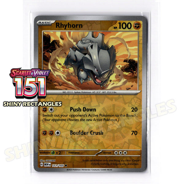 111/165 - Rhyhorn - Reverse Holo