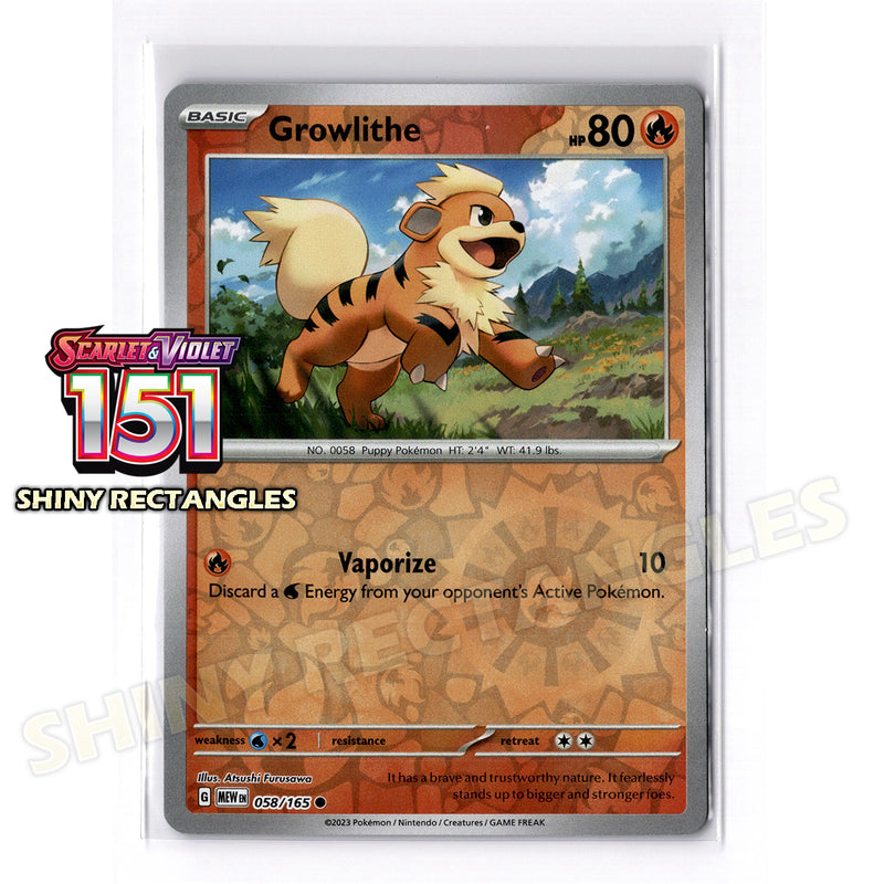 058/165 - Growlithe - Reverse Holo